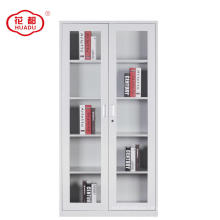 Factory customize 2 glass door office storage almirah